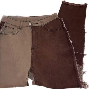 Shein brown patterned jeans